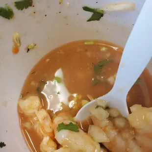 Shrimp cocktail missing tomatoes and cucumbers