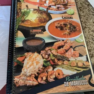 First page on the menu