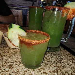 Pepino Agua Fresca with vodka and a regular pepino drink.