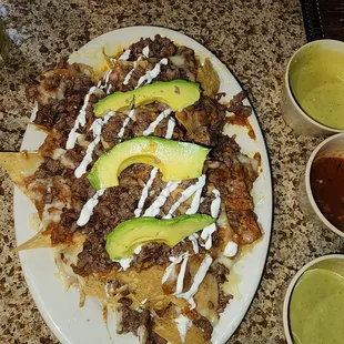 Asada  nachos no pico