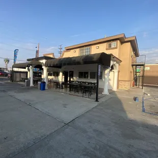 Outside Patio from Parking lot