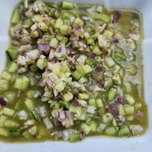 Aguachiles but all I taste was the cucumber so disappointed save your $16!!