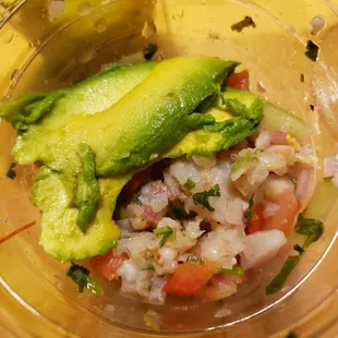 Ceviche De Camaron Tostada
