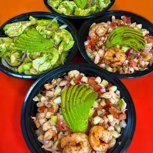 Charolas de ceviche y aguachiles personal