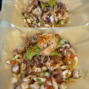 Tostadas de Pulpo preparadas