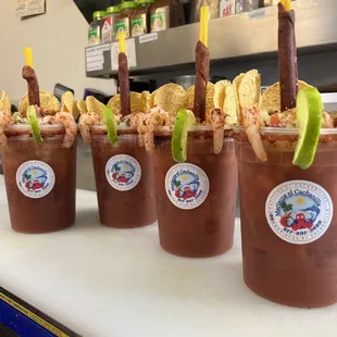 Cevicheladas - medio ceviche de camarón y Clamato preparado