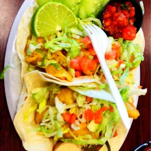 Two fish tacos.  $4.   Deal!!