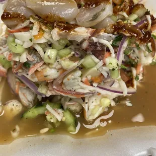 Tostada  Mixta Fish Ceviche