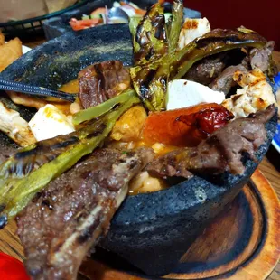 Mocajetes de carne a (sorry, we started in on it before I remembered to take a pic)