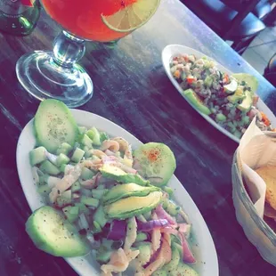 I got the fish ceviche and my friend got the shrimp ceviche :) very good. Thank you