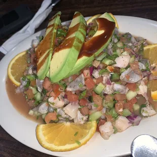Ceviche Tostada de Camaron