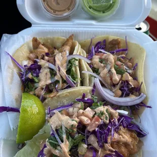 Shrimp and fish tacos