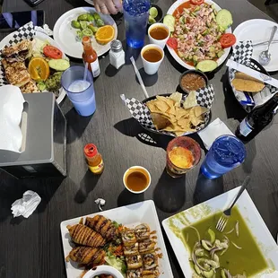 a table full of food