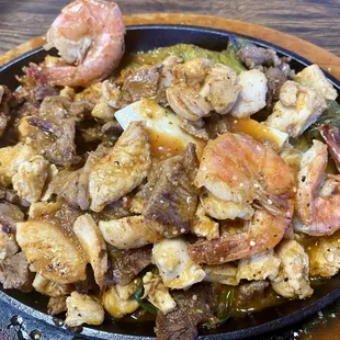 So good - beef, chicken, shrimp, sausage, cheese, cactus and more