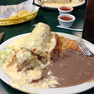My chimi and Rick has Super WetBurrito with chorizo. Both delish