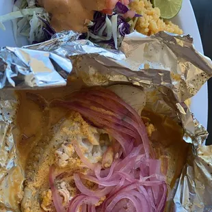 Empapelado Sarandeado de pescado y camaron