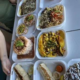 a variety of mexican food