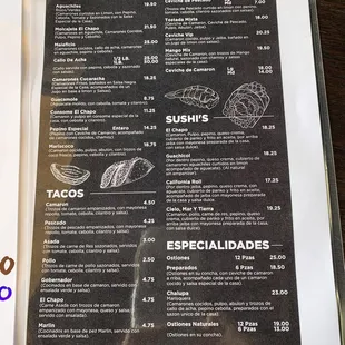menu