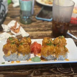 Lobster tempura rolls