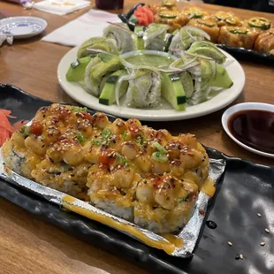 -Bakes Scallops Rolls -La Hija De Chuy Rolls -Fried Jalapeño Rolls