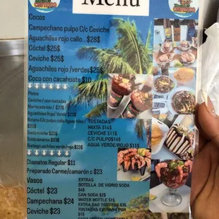 Mariscos el chuyitoo menú and pictures