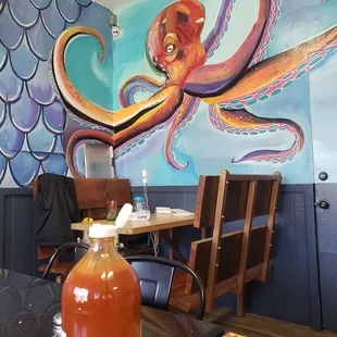 an octopus mural