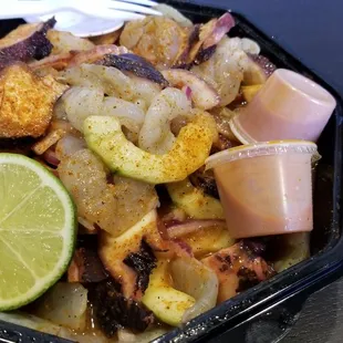 Aguachile with octopus added.