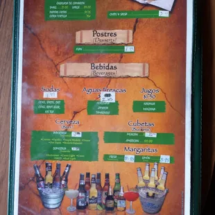 a menu for a mexican restaurant