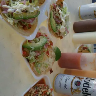 Tacos and tostadas. They also have a sushi selection, which I didn't get to try.