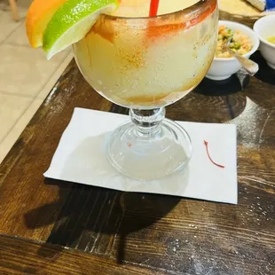 Lime margarita with chamoy