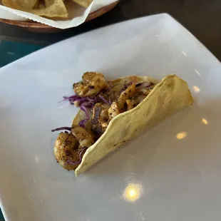 $10.50 shrimp taco