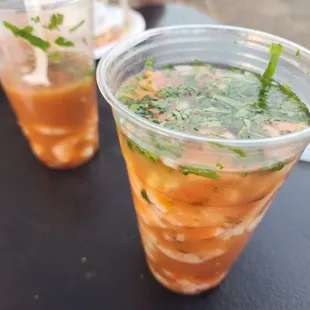 two drinks on a table