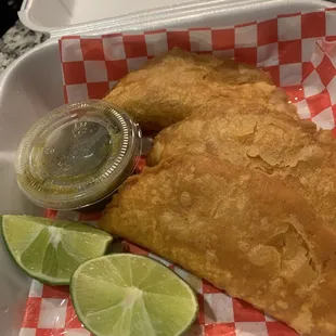 There was 4 shrimp empanadas but I ate one and had to write this review right after!
