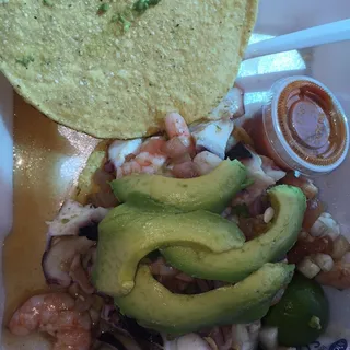 Tostada Camaron y Pulpo