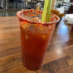 Michelada with modelo negra, mmmmmhhhhh!