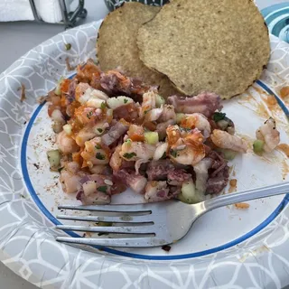 Tostada Camaron y Pulpo