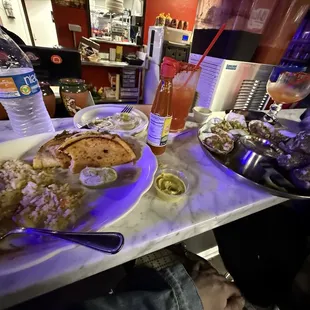 Quesabirria tacos and oysters