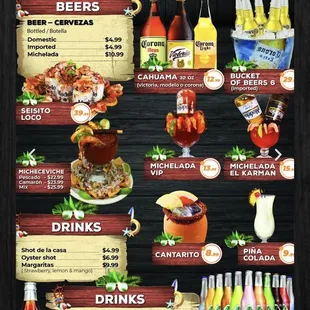 Menu from their website - July 2023