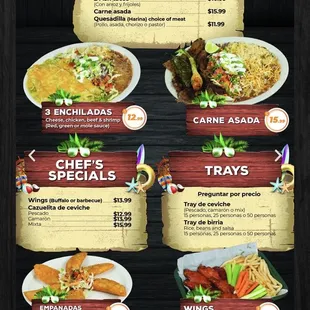 Menu from their website- July 2023