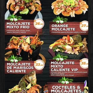 Menu from their website - July 2023