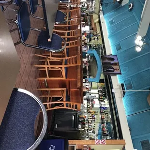 a view of the bar from above