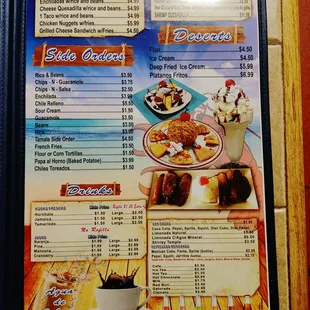 a menu for a mexican restaurant