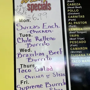 Lunch specials
