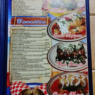 sushi and sashimi, menu