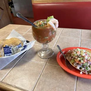 Shrimp Cocktail and Fish Ceviche