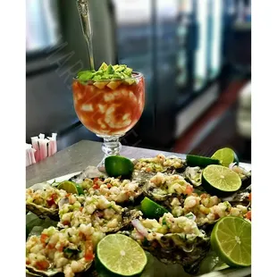  a plate of food and a drink