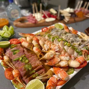 a platter of food