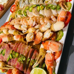 a platter of food