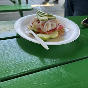 Tostada with scallops