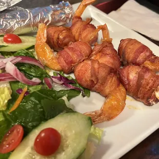 Bacon wrapped shrimp